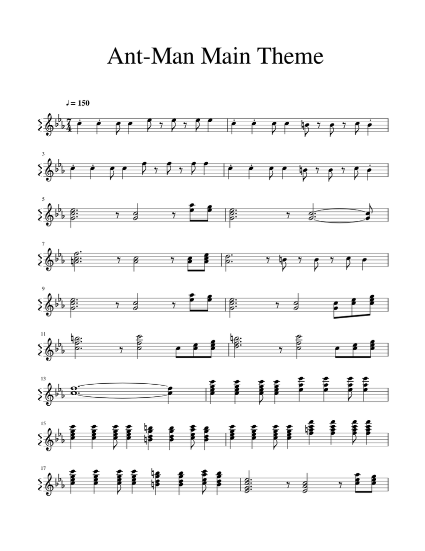Ant Man Main Theme Sheet Music For Piano Solo Musescore Com