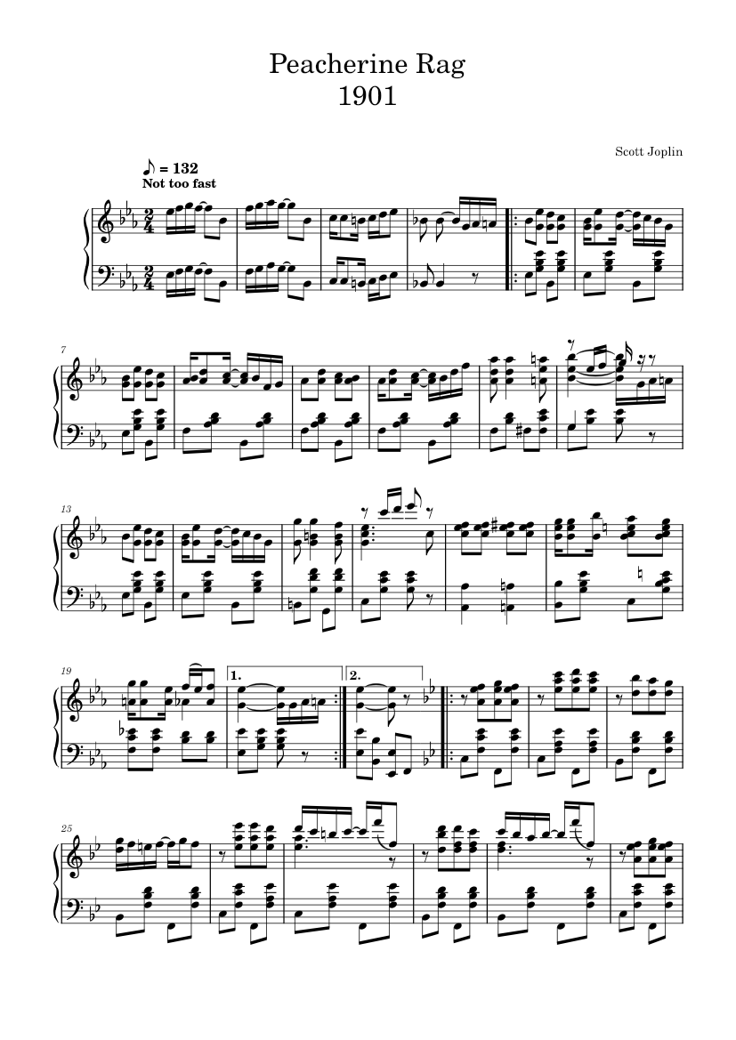 Peacherine Rag - Scott Joplin - 1901 – Scott Joplin Peacherine Rag ...