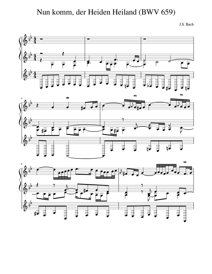 Nun komm, der Heiden Heiland (BWV 659) - piano tutorial
