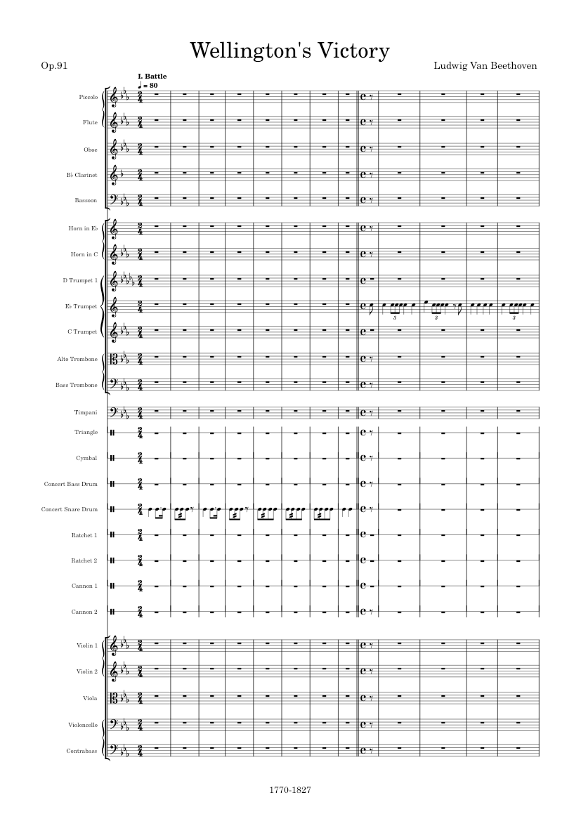 Wellington s Victory Battle Symphony Op 91 Ludwig Van Beethoven Wellington s Victory Battle Symphony Op 91 Ludwig Van Beethoven