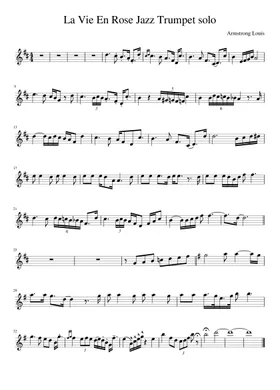 Free La Vie En Rose by Louis Armstrong sheet music | Download PDF or print  on Musescore.com