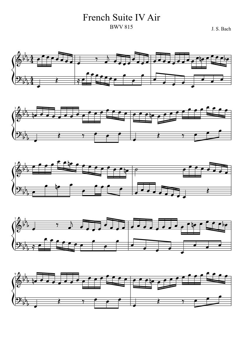 French Suite No.4 in E-flat major BWV 815