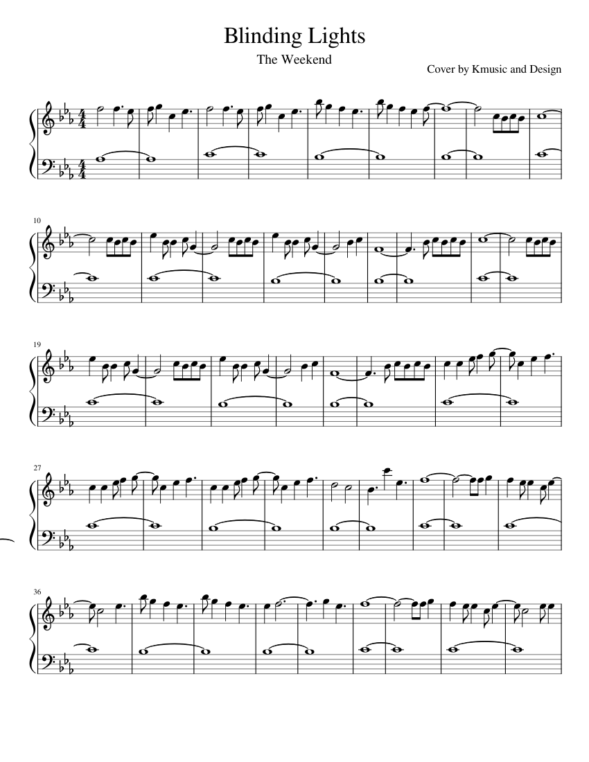 Blinding Lights Sheet music for Piano (Solo) | Musescore.com