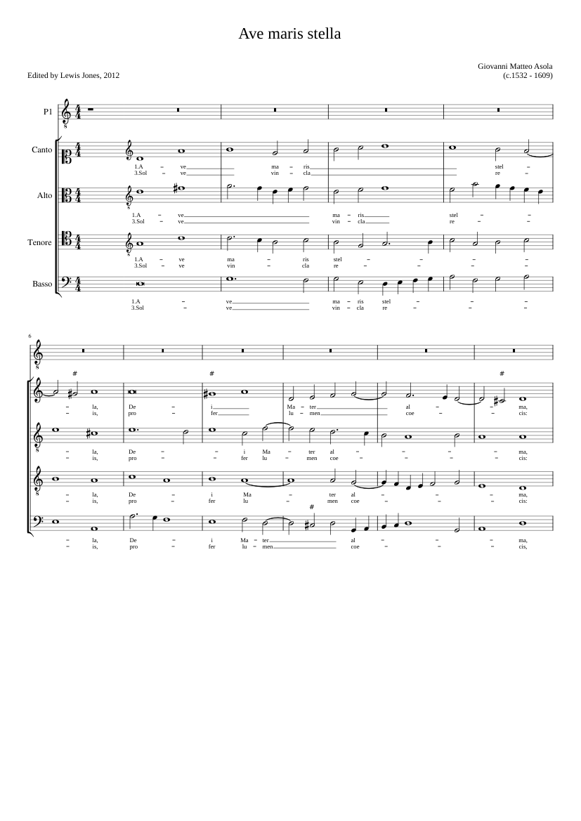 Ave maris stella (odd verses)