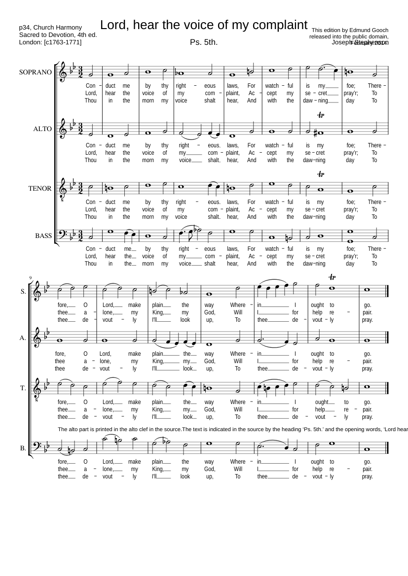 Lord hear the voice of my complaint