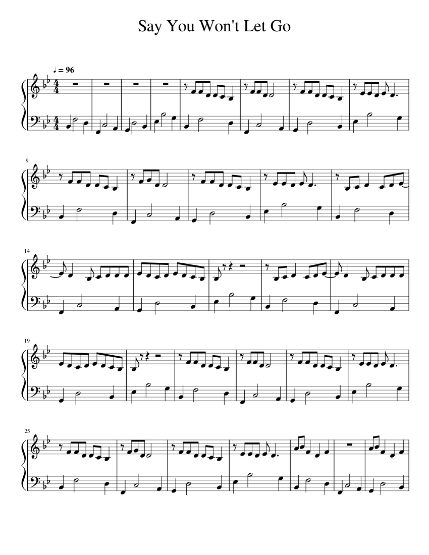 Say You Won't Let Go (WIP) Sheet music for Piano (Solo) | Download and