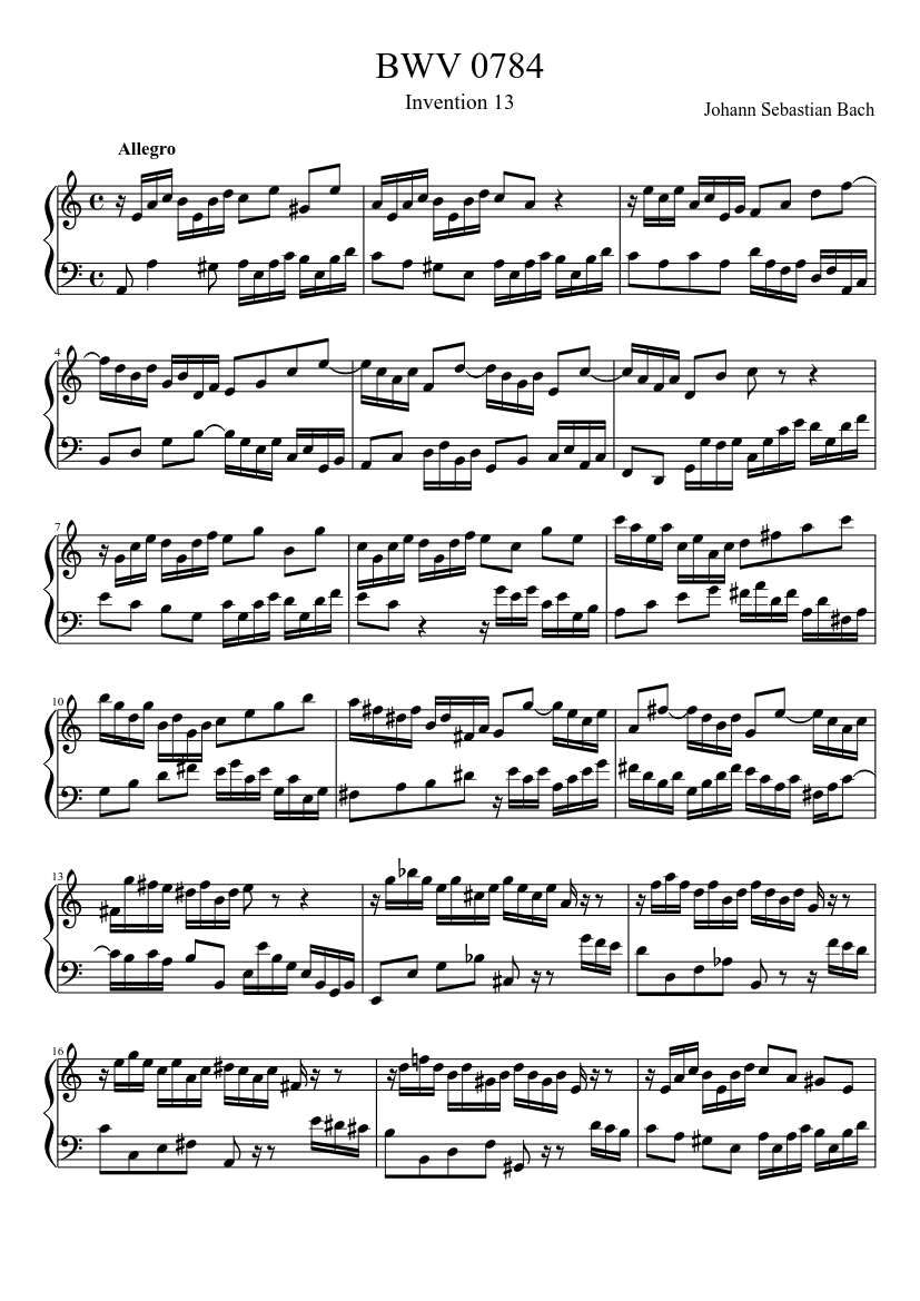 Invention in A minor BWV 784