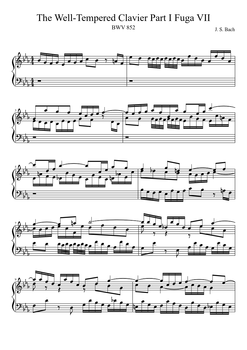 Prelude and Fugue in E-flat major BWV 852