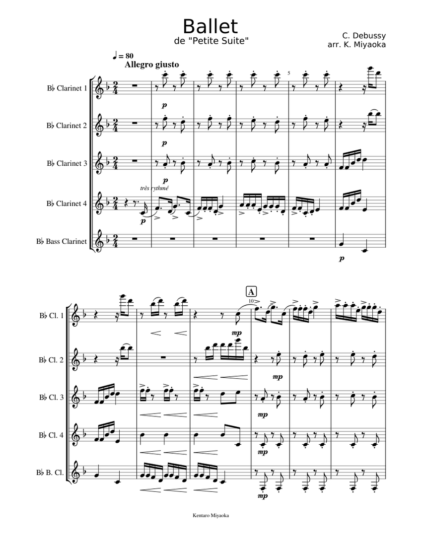 Petite suite Claude Debussy Sheet music for in bflat