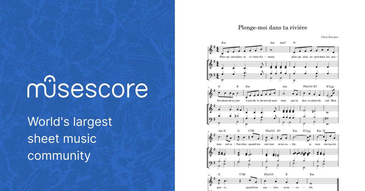 Plonge moi dans ta rivière – Chris Bowater Sheet music for Piano, Flute  (Mixed Trio) | Musescore.com