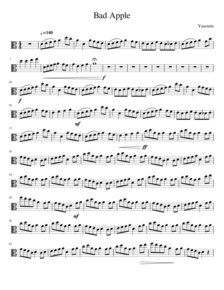 Bad Apple Sheet music for Piano (Solo) Easy | Musescore.com