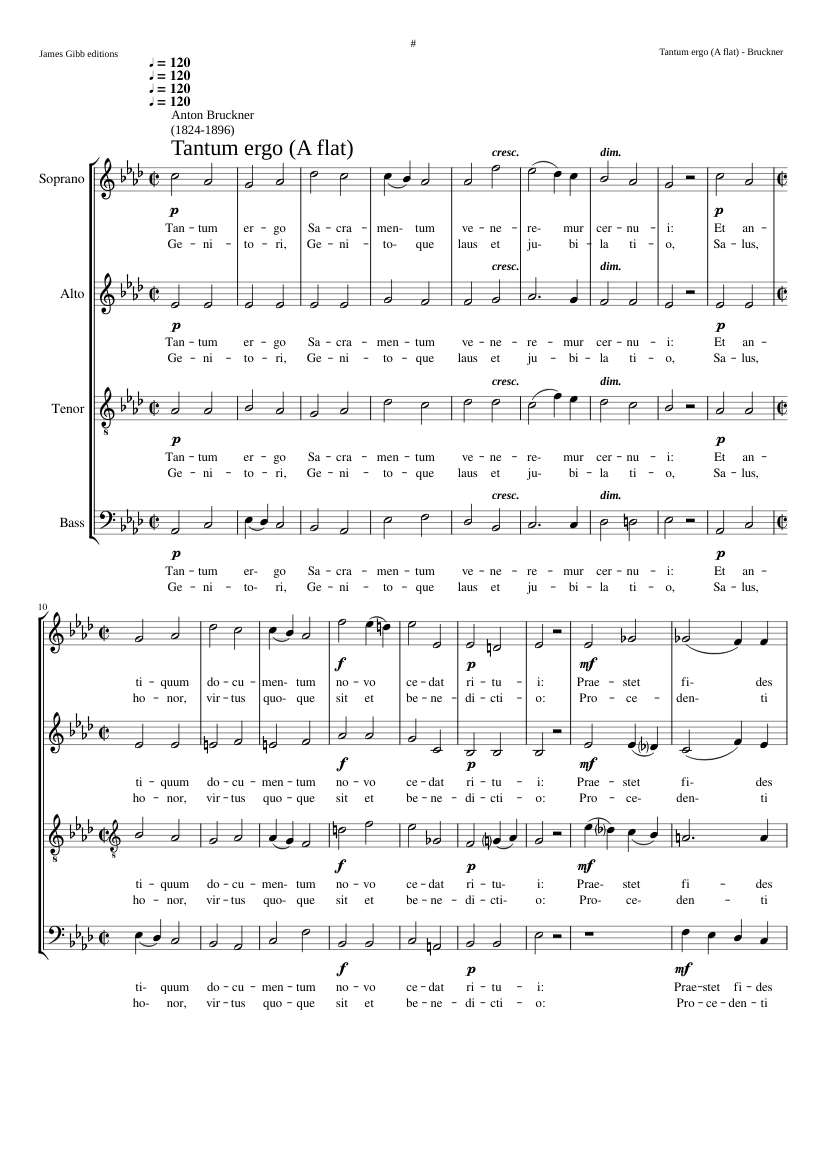 Tantum ergo (A-flat major) WAB 41.4