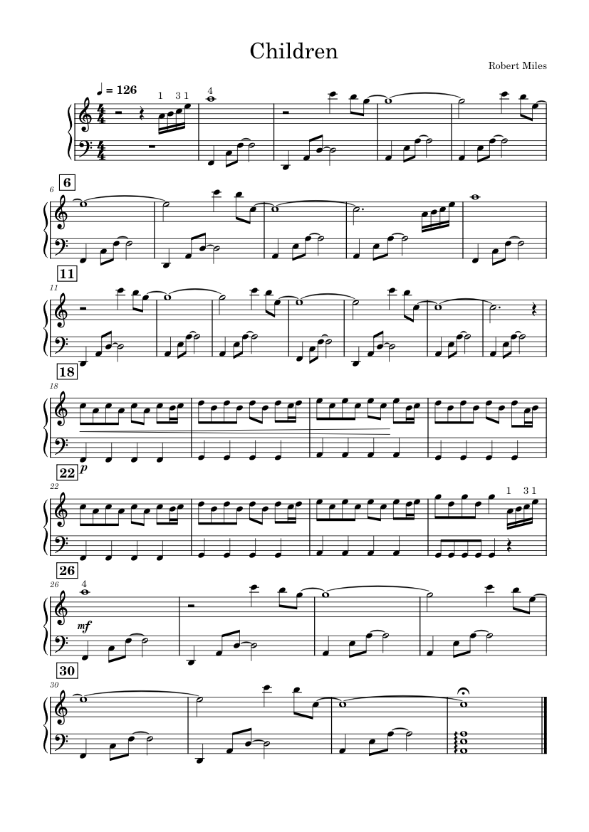 Phil Woods The Children’s Suite 楽譜 Children – Robert Miles 楽譜 ピアノ (ソロ) easy | MuseScore.com