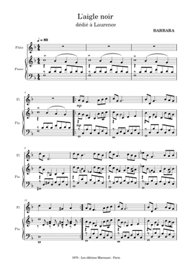 Free L'aigle Noir by Barbara sheet music | Download PDF or print on  Musescore.com
