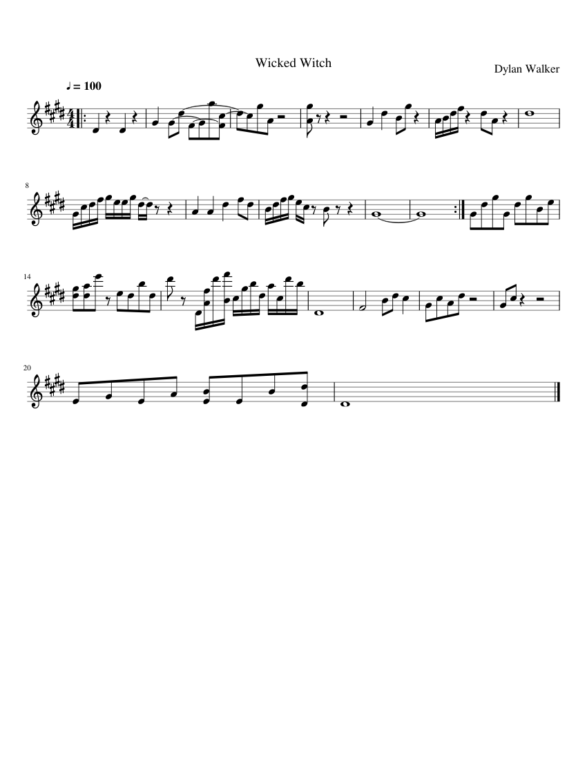Wicked Witch Sheet music for Saxophone alto (Solo) | Musescore.com