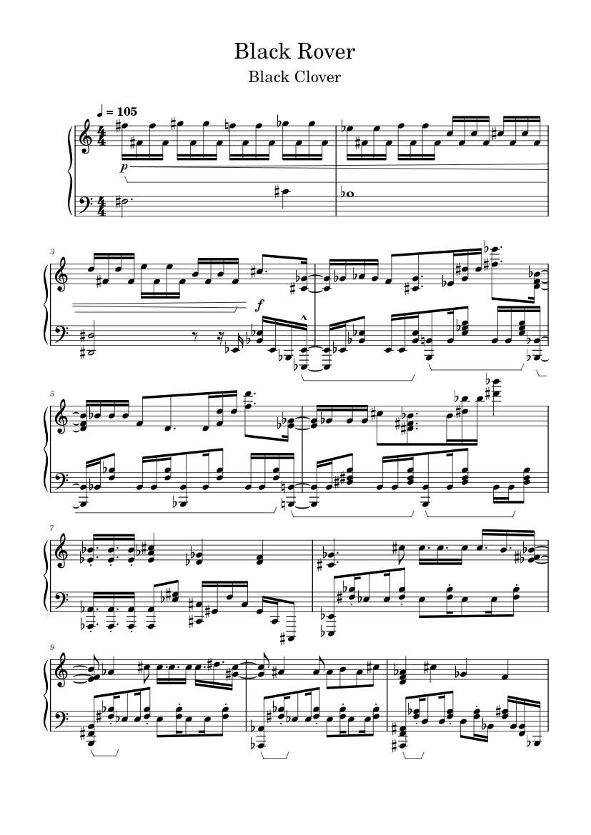 Black rover – Vickeblanka (ビッケブランカ) | Sheet Music for Piano (Solo ...