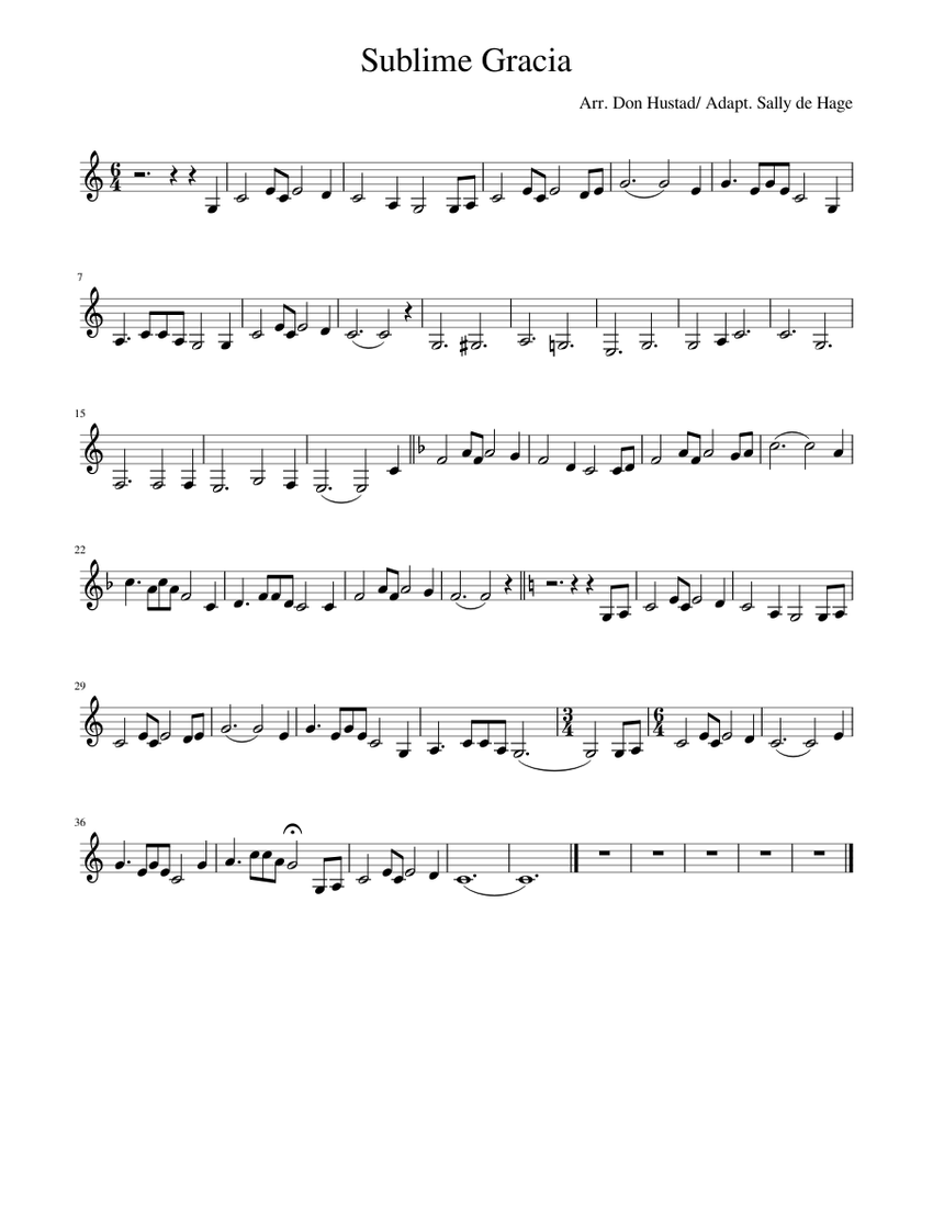 Sublime Gracia Sheet music for Piano (Solo) | Download and print in PDF ...