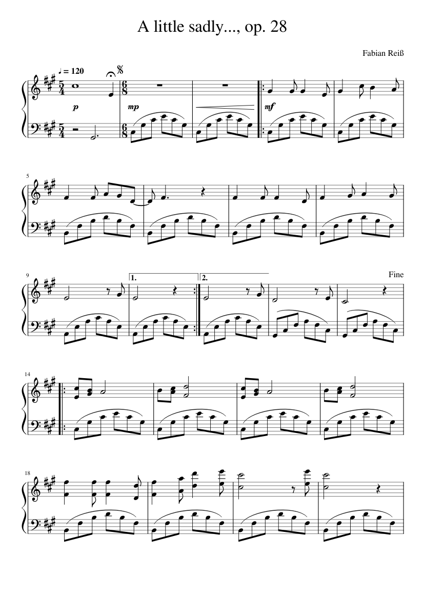 A little sadly... op. 28