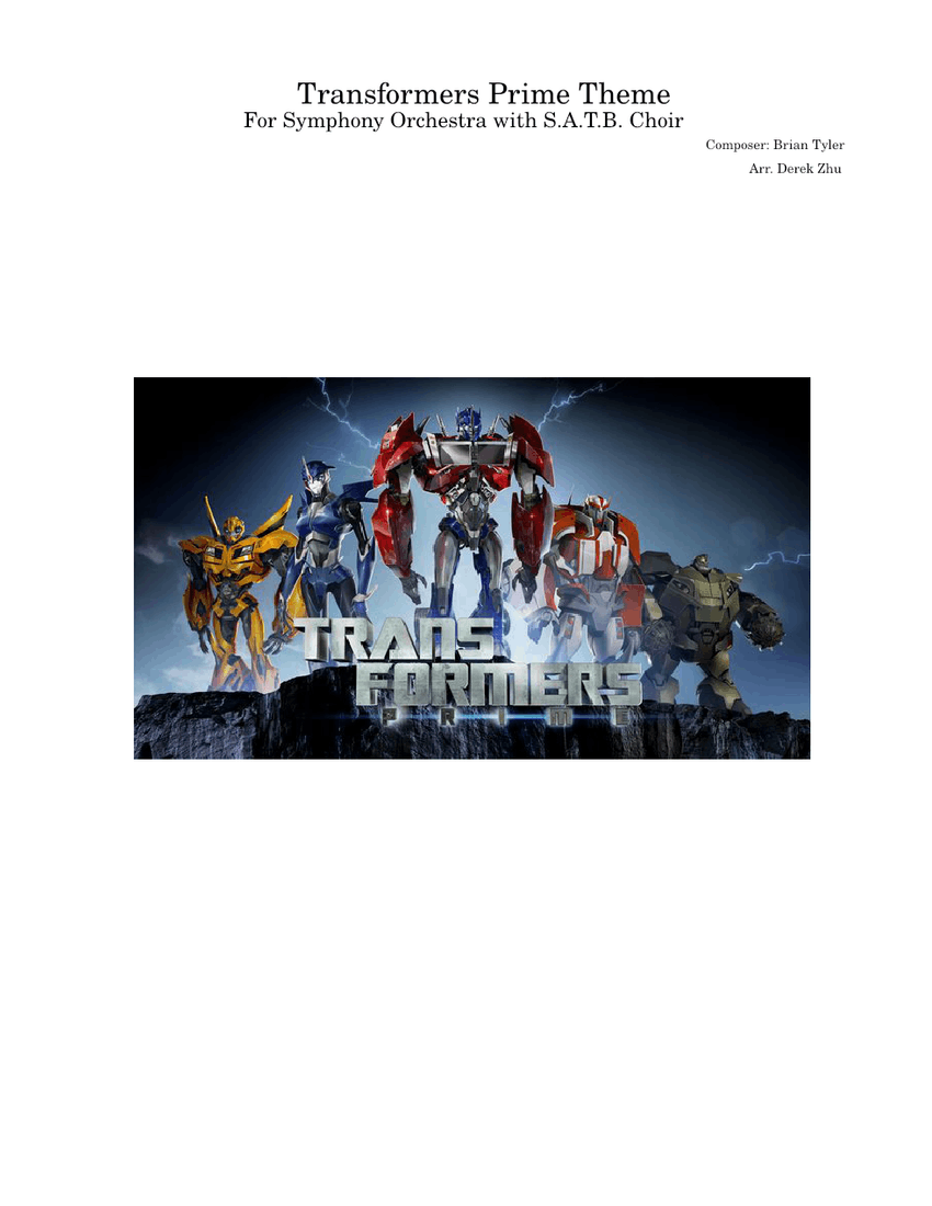 Transformers Prime Theme – Brian Tyler/ Arr. Derek Z. Sheet music for  Trombone, Soprano, Alto, Tenor & more instruments (Symphony Orchestra) |  Musescore.com