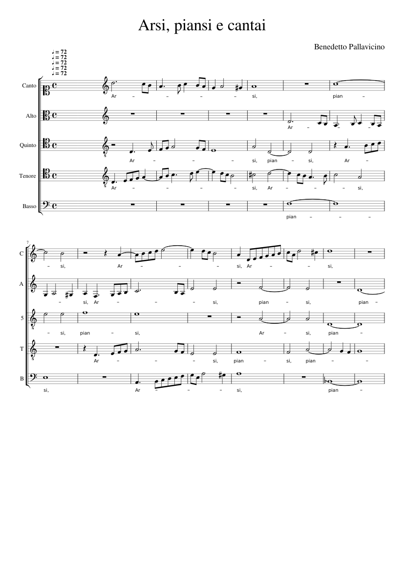 Arsi piansi e cantai