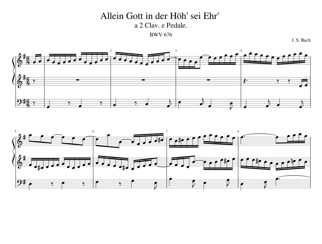 Allein Gott in der Höh' sei Ehr' BWV 676