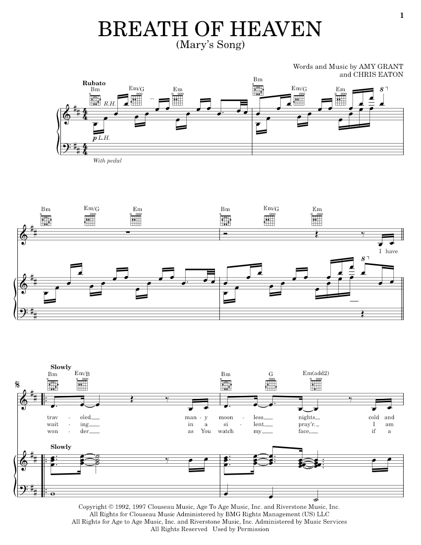 Play Official version of Breath of heaven Sheet Music by
