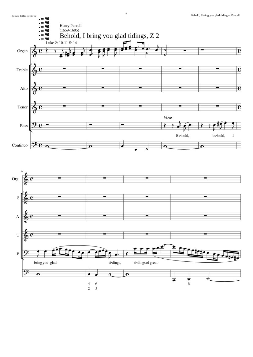 Behold I bring you glad tidings Z 2