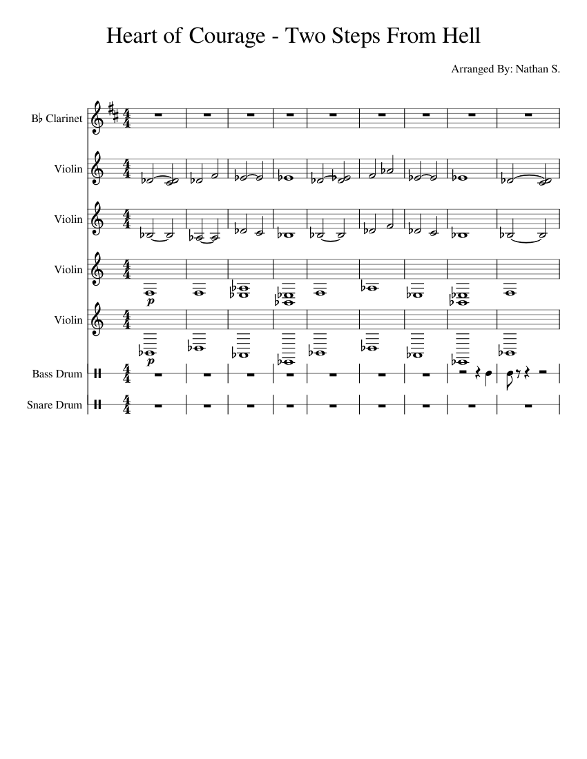 Two Steps From Hell Heart of Courage Sheet music for in b
