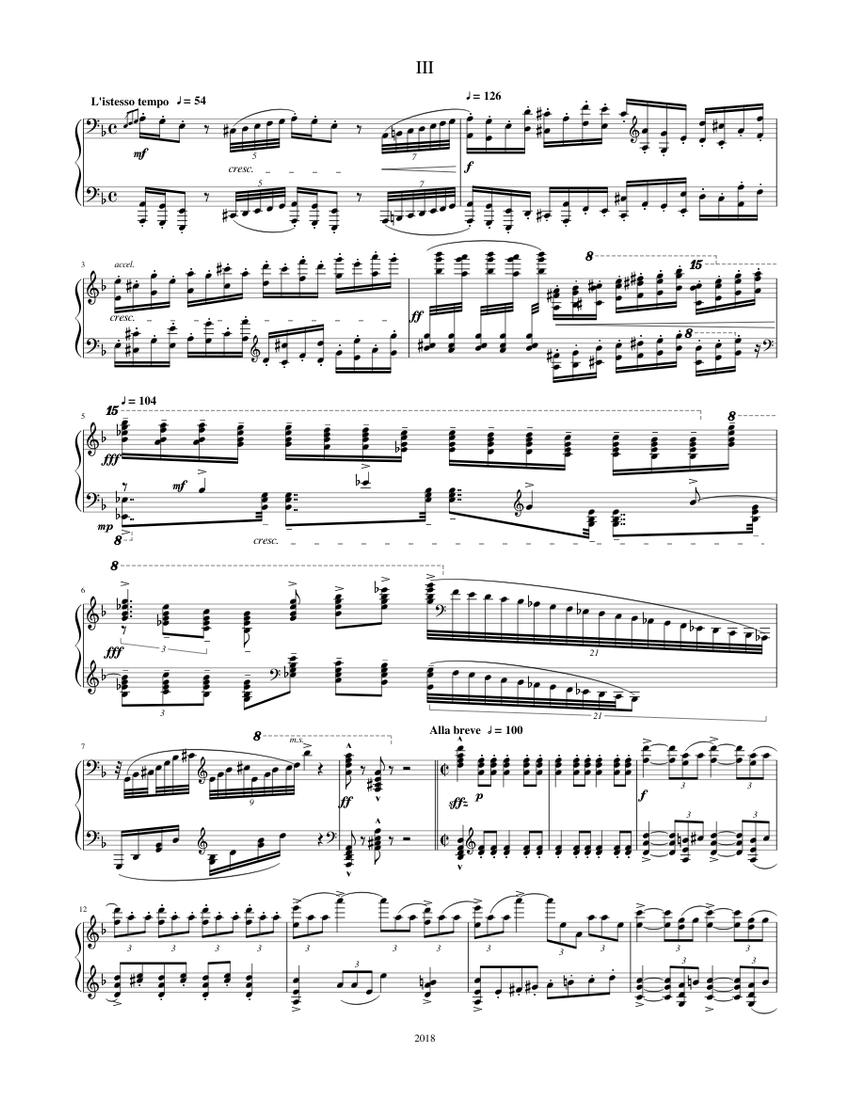 Rachmaninoff Piano Concerto No.3 3rd movement solo version Sheet music for  Piano (Solo) | Musescore.com