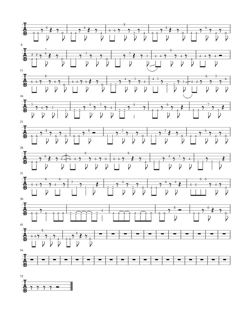 Ashes to Ashes - bass Sheet music for Bass guitar (Solo) | Musescore.com