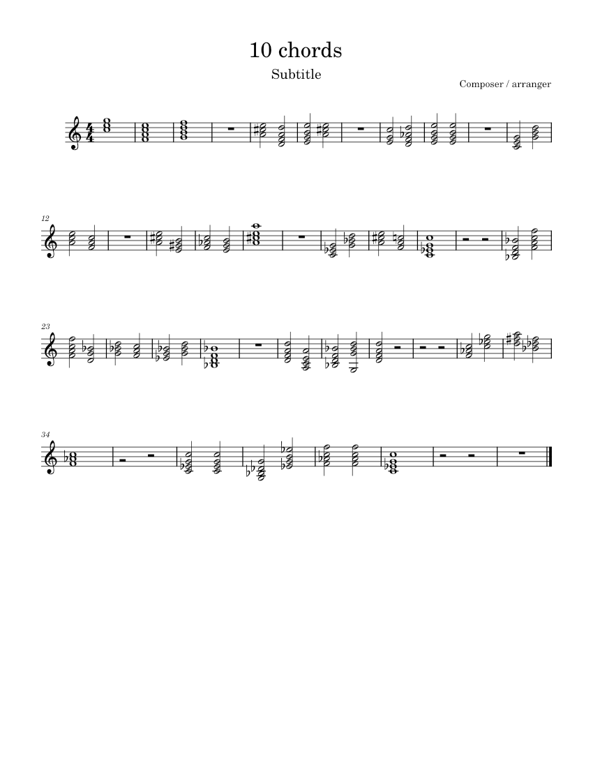 10 Chords assignment Sheet Music for Vibraphone (Solo) | MuseScore.com