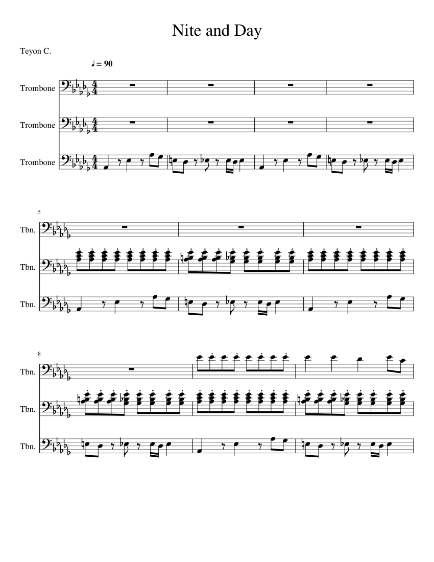 Nite and Day Sheet music for Trombone (Mixed Trio)
