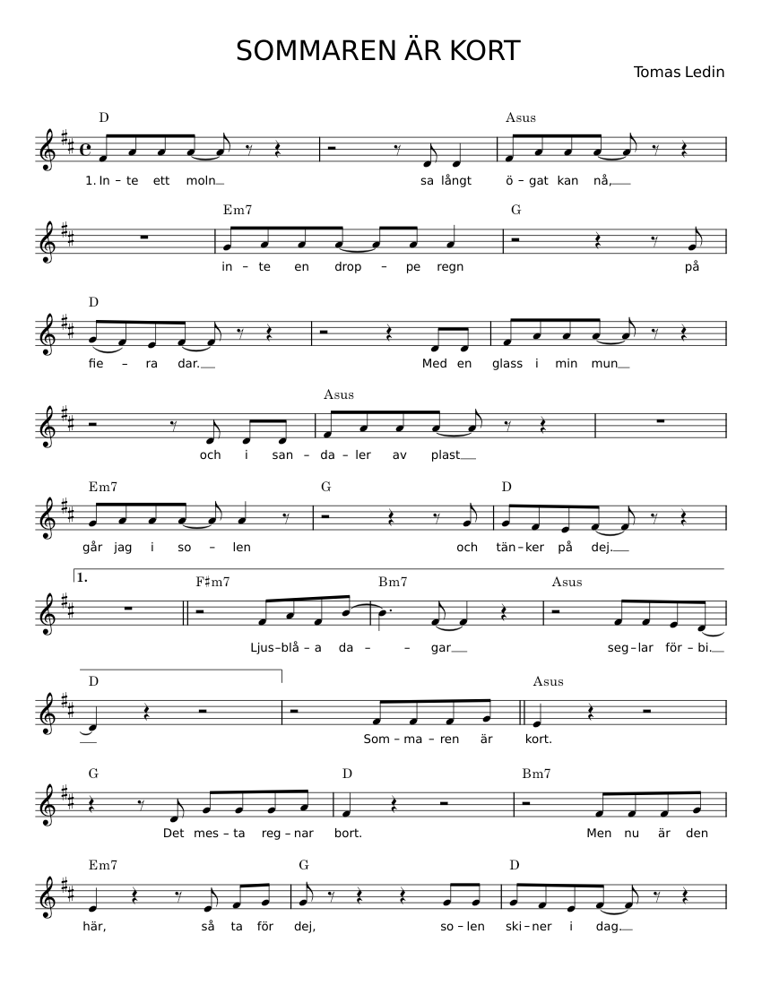 sommaren-ar-kort-tomas-ledin-sheet-music-for-synthesizer-solo