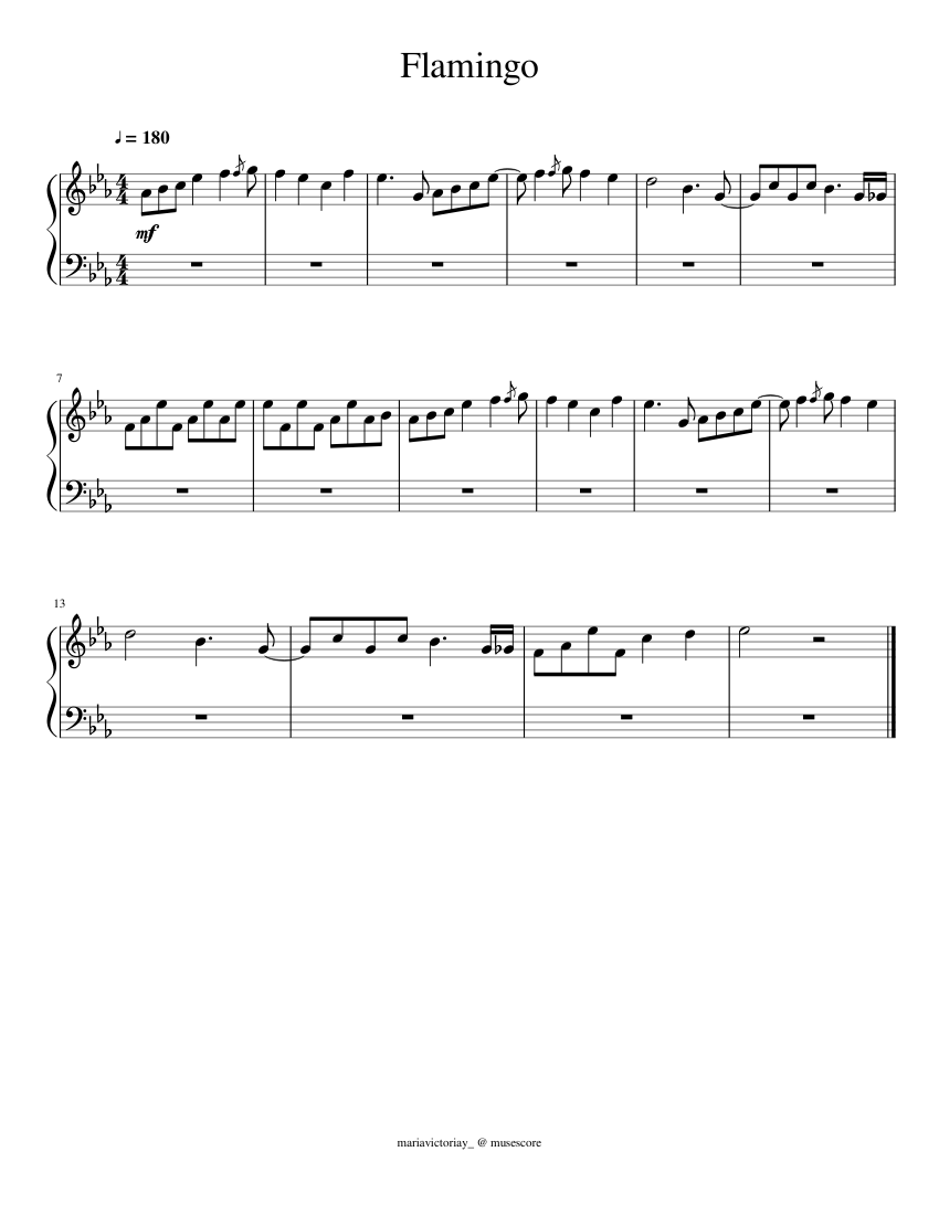 Flamingo - Kero Kero Bonito (intro) Sheet music for Piano (Solo) |  Musescore.com