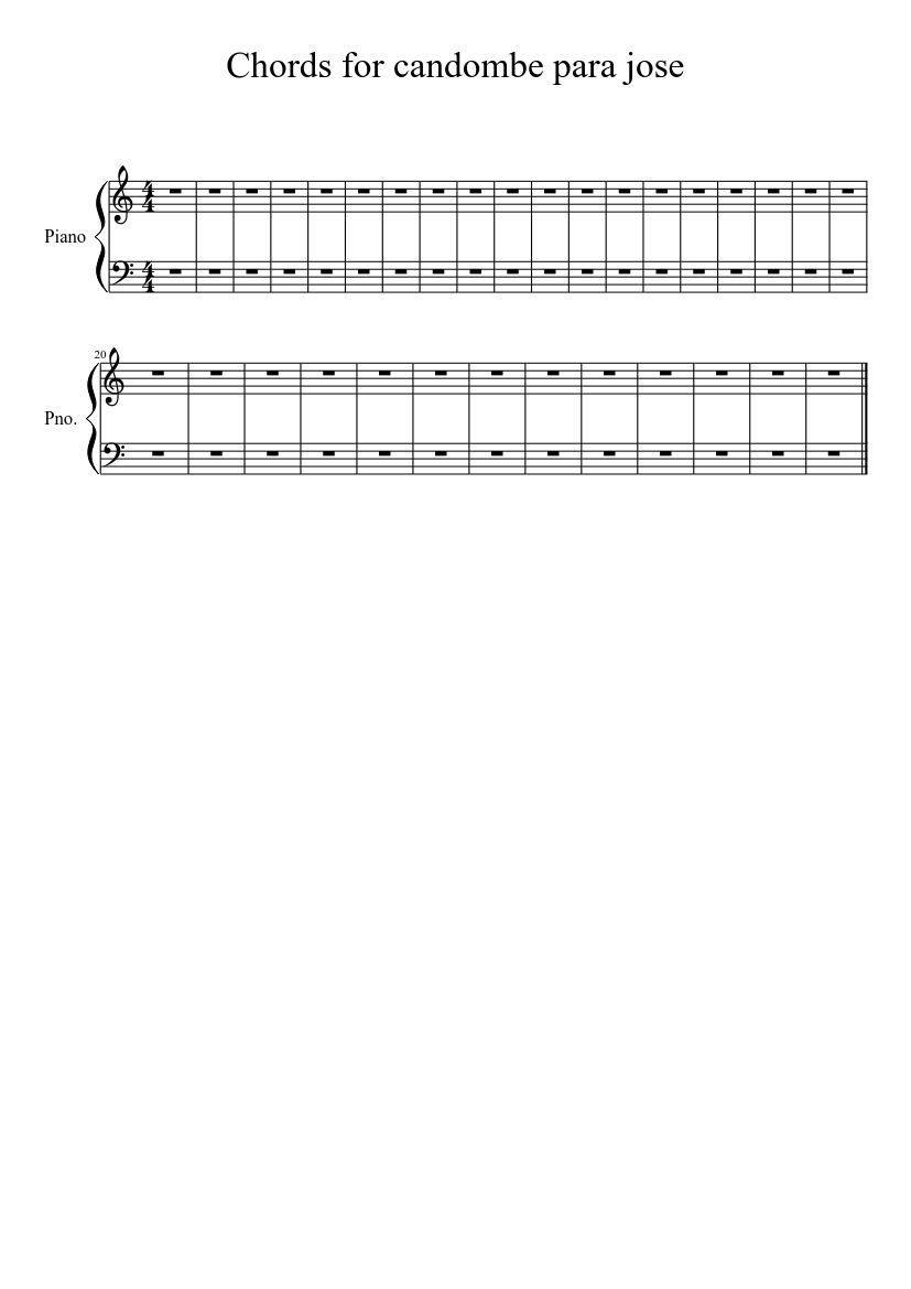 Chords for candombe para jose Sheet Music for Piano (Solo) | MuseScore.com