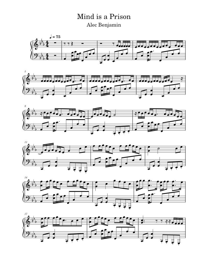 Pretending ~ Alec Benjamin (piano tutorial) 