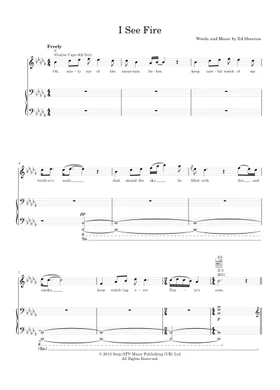 I See Fire By Ed Sheeran Free Sheet Music Download Pdf Or Print On Musescore Com