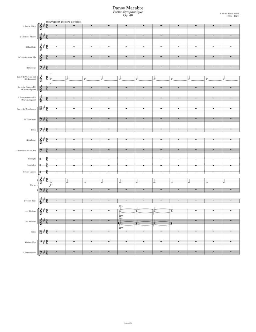 Danse Macabre, Op. 40 – Saint-Saëns Sheet music for Trombone, Tuba ...