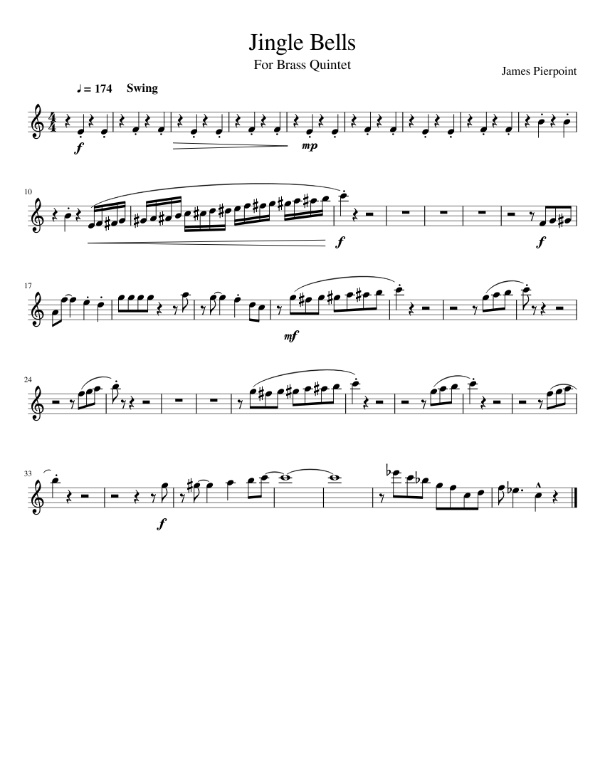 Jingle Bells Sheet music for Trumpet other (Solo)