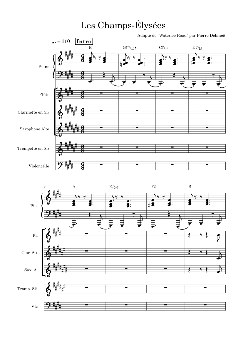 Les champs-elysees – Joe Dassin Les Champs-Elysees Sheet Music for ...