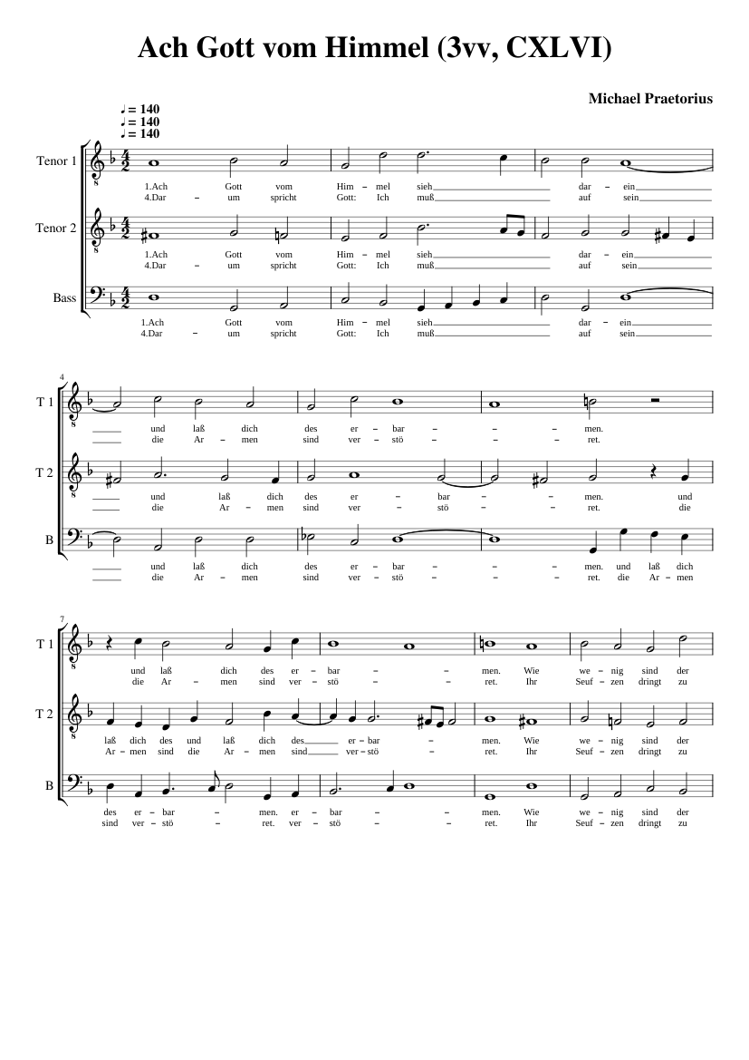 Ach Gott vom Himmel 3vv