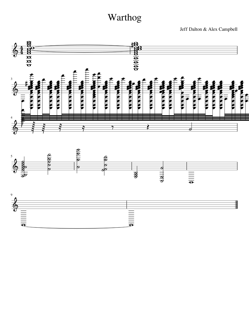 Warthog Sheet music for Piano (Solo) | Musescore.com