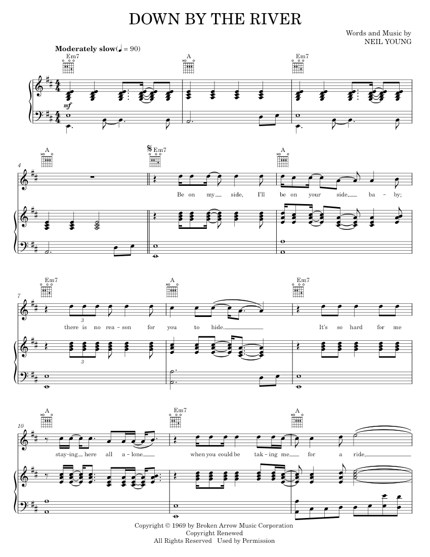 Down By The River Sheet Music For Piano Vocals Music Notes