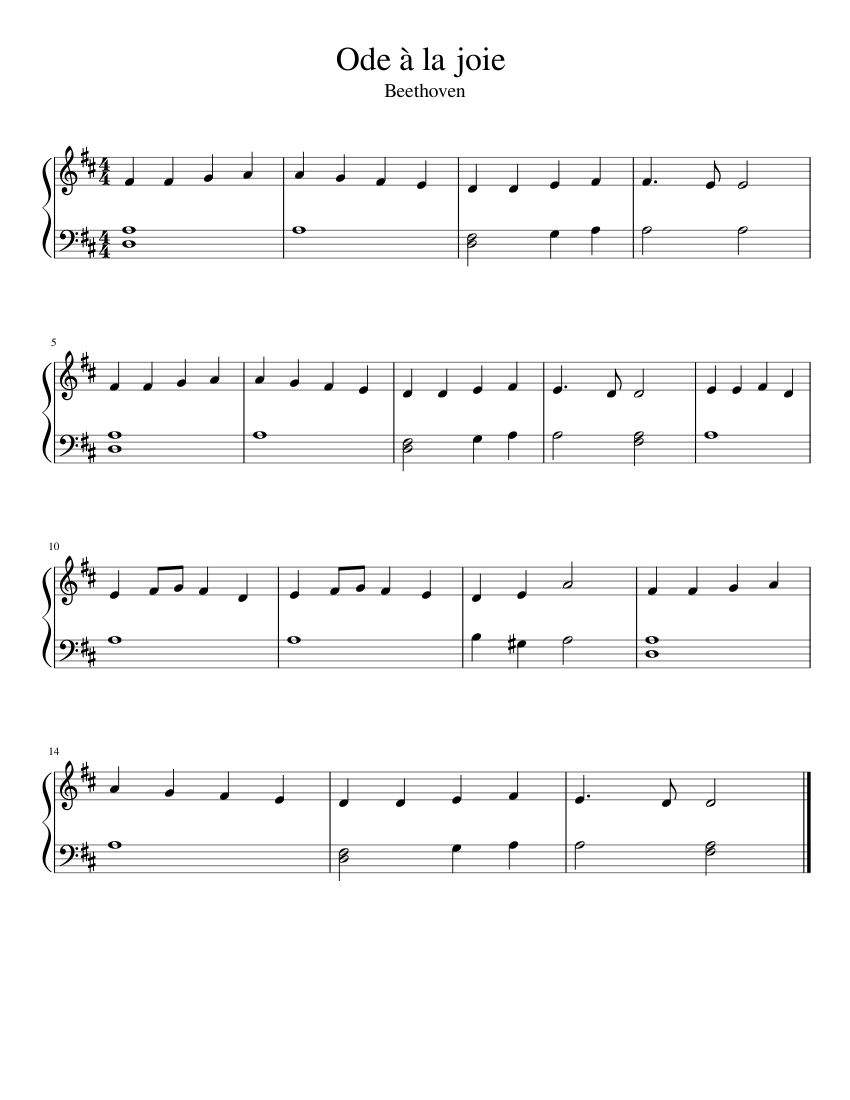 Ode à la joie Sheet music for Piano (Solo)