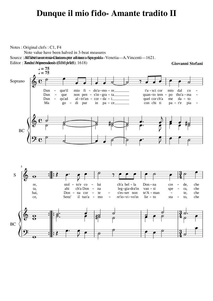 Dunque il mio fido - Amante tradito II