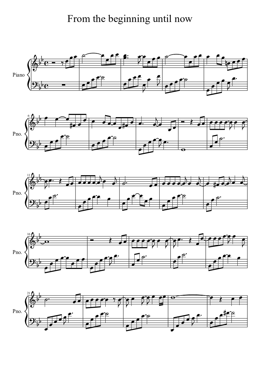From the beginning until now - Winter Sonata Sheet music for Piano (Solo) |  Musescore.com