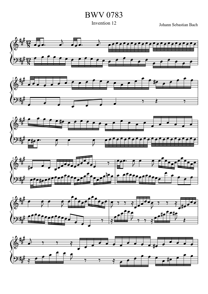 Invention in A major BWV 783