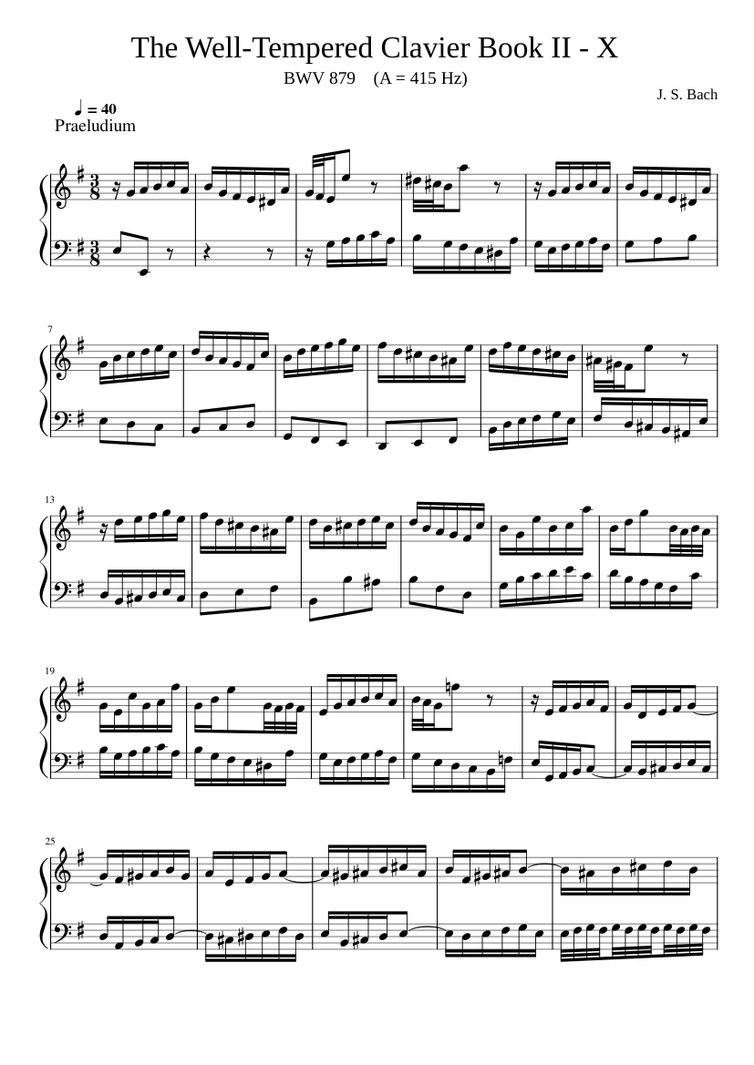 Prelude and Fugue in E minor BWV 879