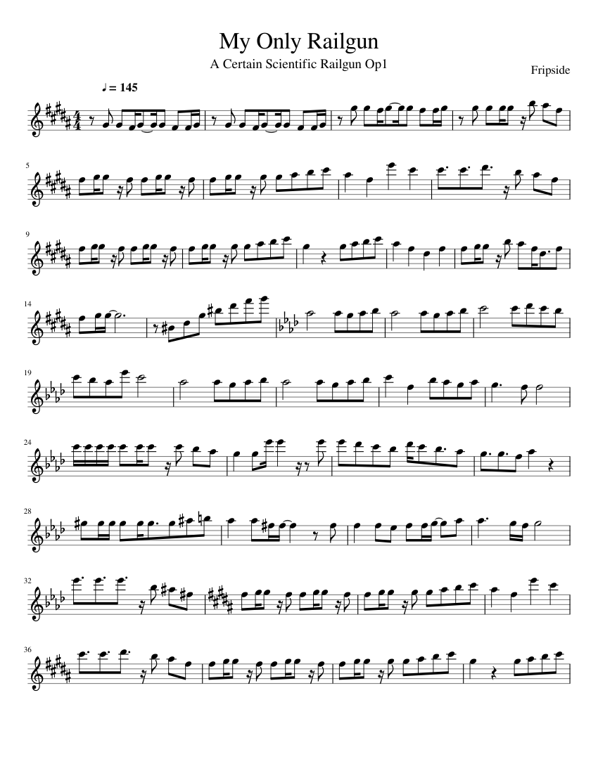 My Only Railgun, A Certain Scientific Railgun Sheet music for Flute (Solo)  | Musescore.com