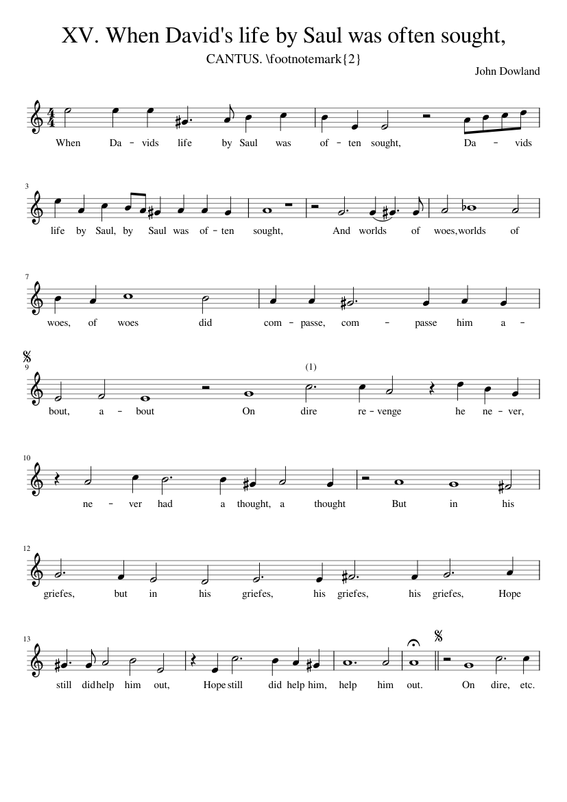 XV. When David's life by Saul was often sought